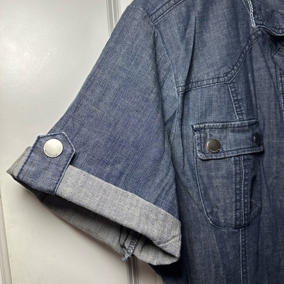 Venezia Denim Short-Sleeve Button Dress With Pockets - Size 18 - Picture 9 of 11